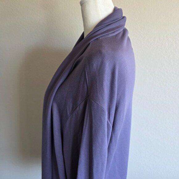 Athleta Womens M P Purple Open Front Cardigan Sweater Soft Waterfall Stretch - Picture 4 of 8